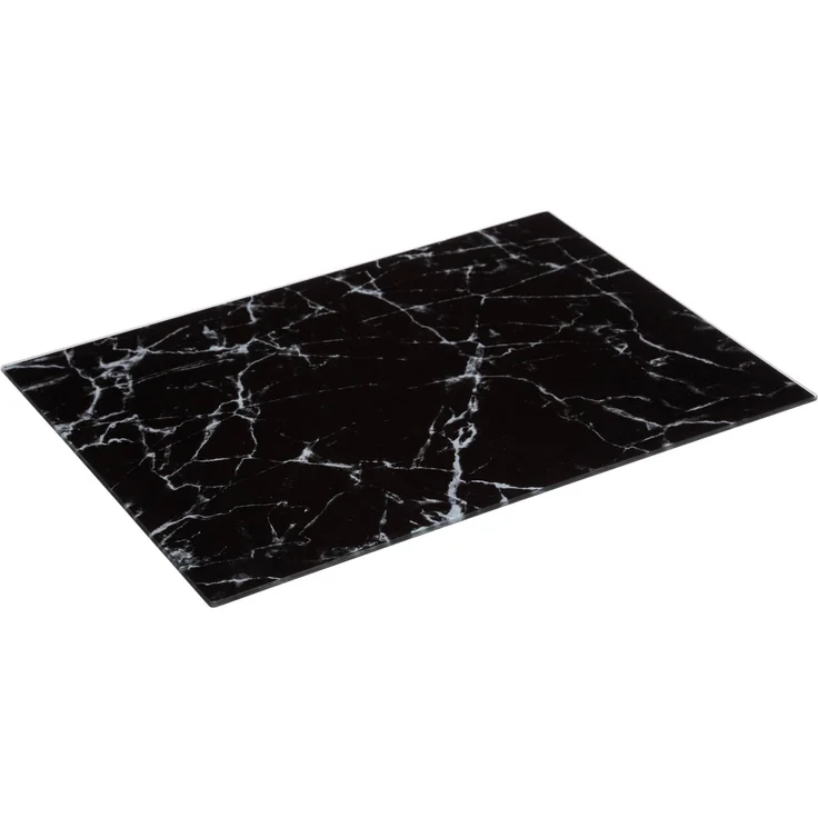 Schneidebrett aus Glas mit Marmor-Muster, schwarz, 30 x 40 cm – Bild 1