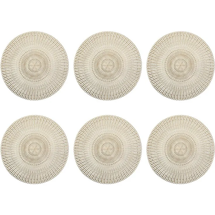 Zeller Platzset 'Cut Out', 6er Set, PVC, rund, Gold ca. Ø 41 cm