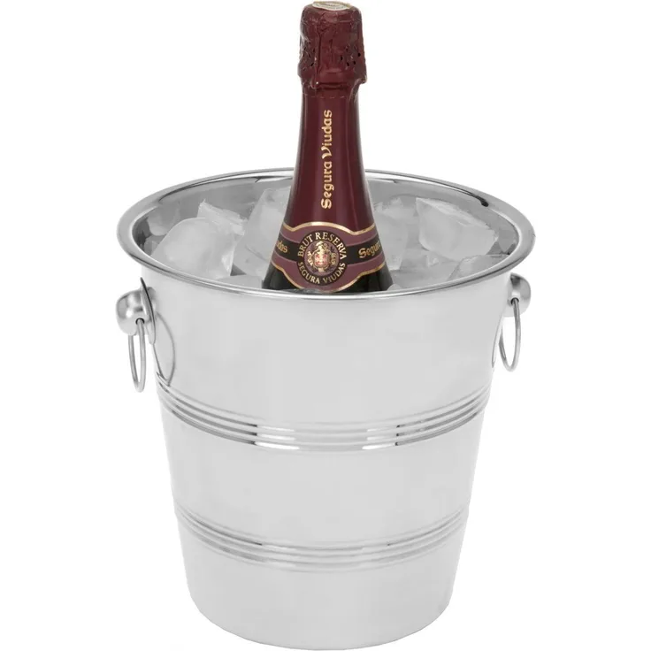 Weinkühler Ø22x20cm Edelstahl Sektkühler Flaschenkühler Sektkübel Eiseimer