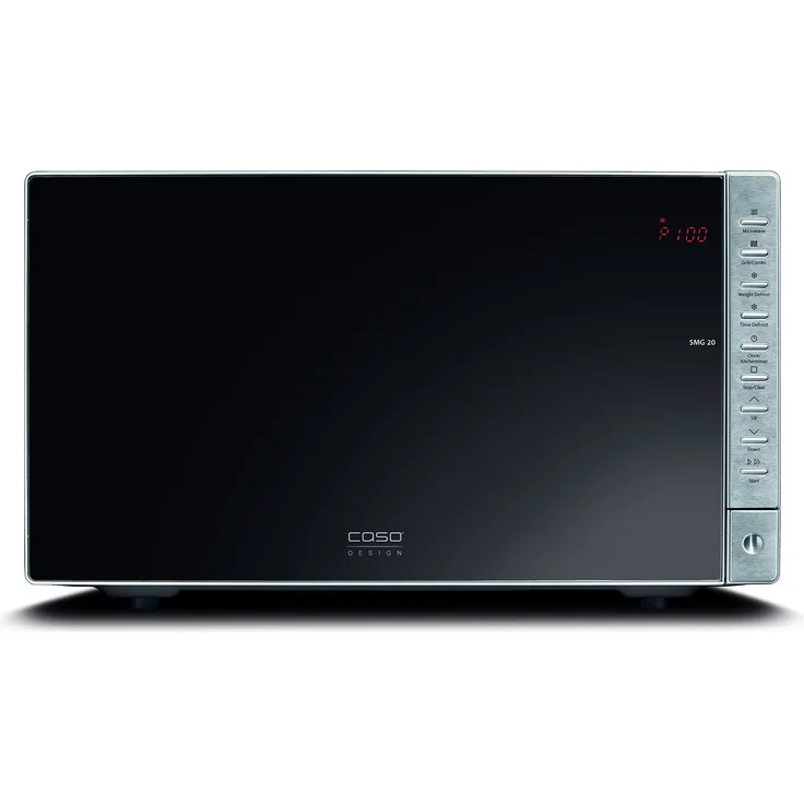 Caso SMG20 Design Mikrowelle 3324 mit Grill, Standgerät, 800 Watt Mikrowelle, 1000 Watt Grill, Front Edelstahl gebürstet, Intuitive Bedienung