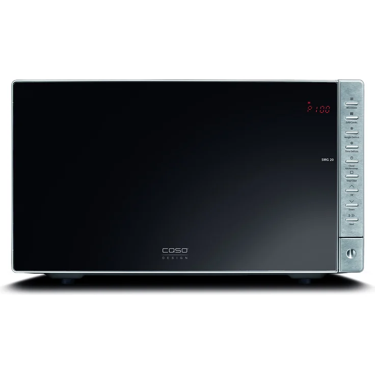 Caso SMG20 Design Mikrowelle 3324 mit Grill, Standgerät, 800 Watt Mikrowelle, 1000 Watt Grill, Front Edelstahl gebürstet, Intuitive Bedienung – Bild 1