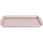 SALTER BW07910C Rechteckiges Backblech aus Kohlenstoffstahl mit Mattmetalloberfläche, antihaftbeschichtet, 38 cm, Champagner, Karbonstahl