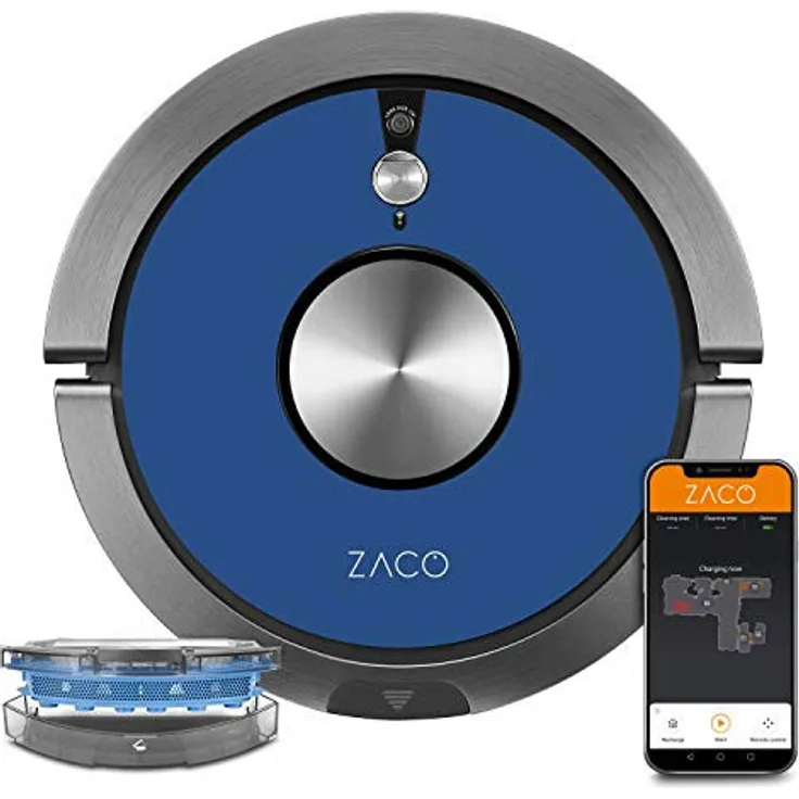 Zaco A9sPro Saugroboter mit Wischfunktion Mapping bis zu 2 Std saugen oder wischen App & Alexa