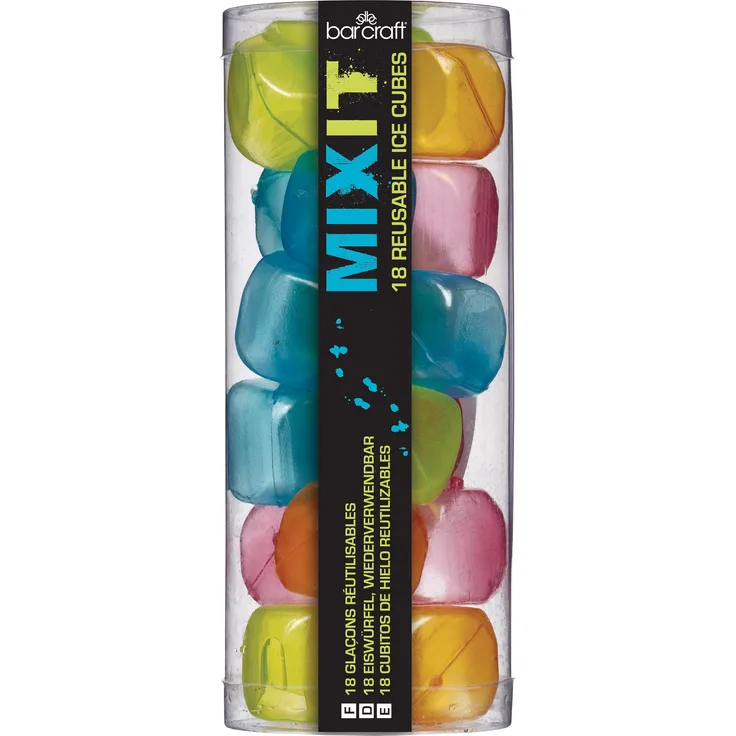 KitchenCraft BCMXIPK18 Mix It Wiederverwendbare Eiswürfel, 18 Stück