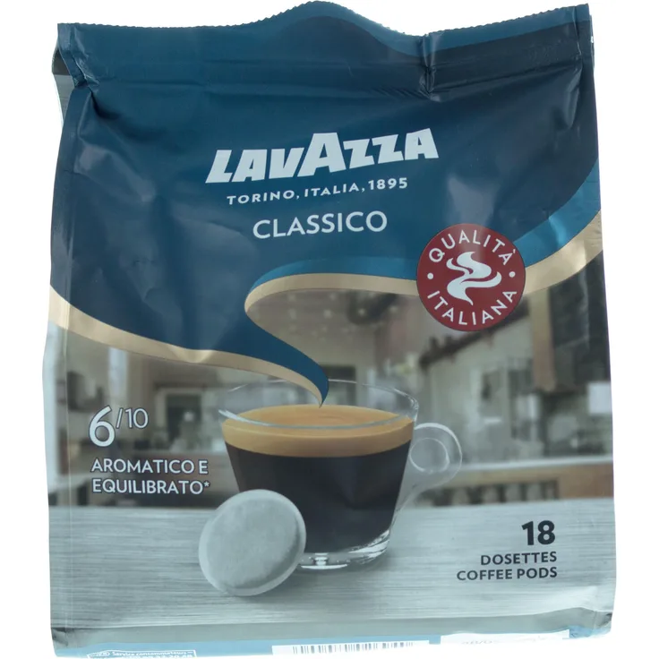 Lavazza Classico Kaffeepads, Aromatisch und Ausgewogen, Röstkaffee, Kaffee, 18 Pads