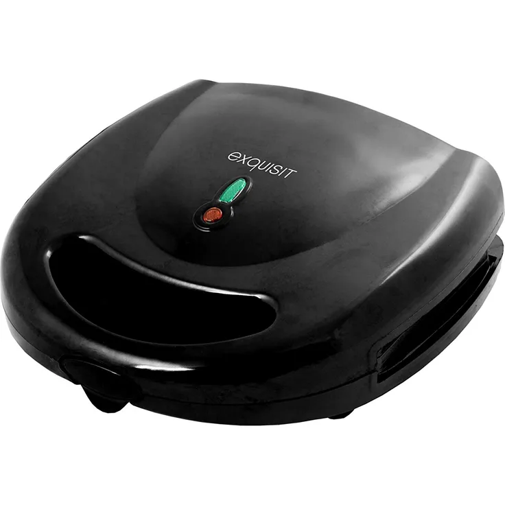 Exquisit ST 3101 sw Toaster | 750 Watt | Überhitzungsschutz | Sandwich-Maker | Anti-Haft-Beschichtet | Schwarz