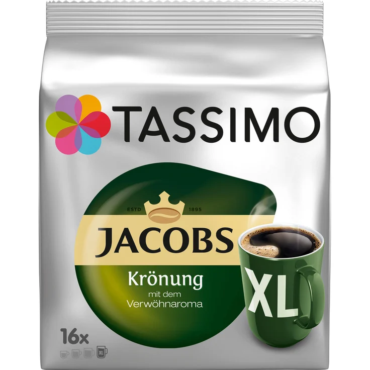 Tassimo Jacobs Krönung XL Kaffee Arabica Kaffeekapsel gemahlener Röstkaffee 16 T-Discs – Bild 1