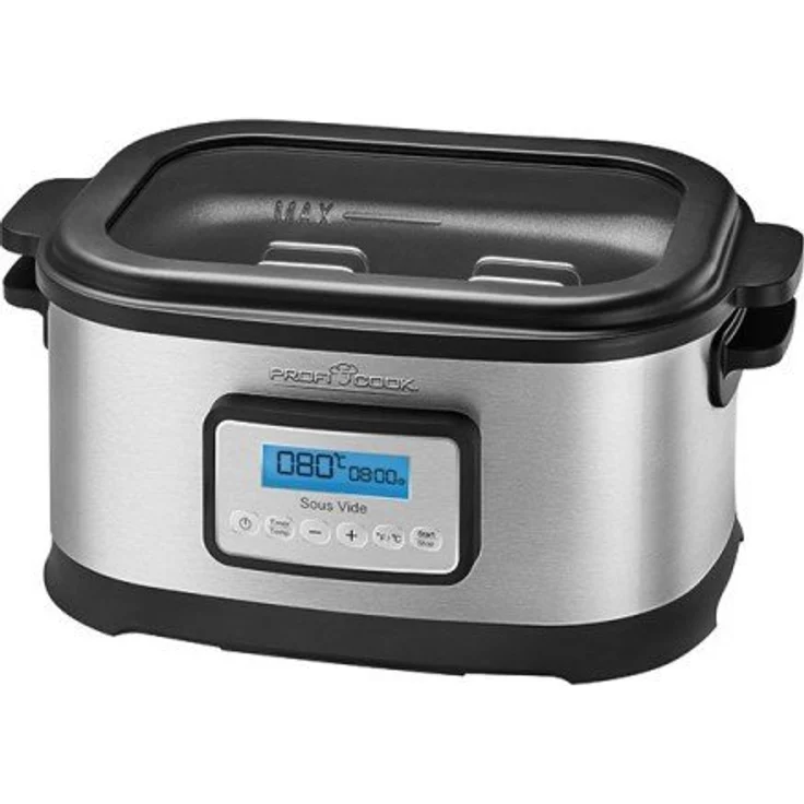 Profi Cook SV-1112 ProfiCook Sous Vide Schongarer Topf und Vakuum für Küche Kochen bei niedrigen Temperaturen, 8,5 l, 520 W, grau-schwarz – Bild 1