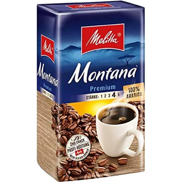 Melitta Gemahlener Röstkaffee, Filterkaffee, 100% Arabica, kräftig-feiner Geschmack, Stärke 4, Montana Premium, 12 x 500 g – Bild 1