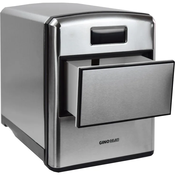 Syntrox Digitaler Edelstahl Eiswürfelbereiter mit LCD Display, 150W, silber