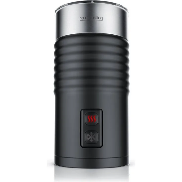 Arendo MILKLOUD Black automatischer Milchaufschäumer mit Warm- und Kaltaufschäumen, 500W, Doppelwanddesign, schwarz