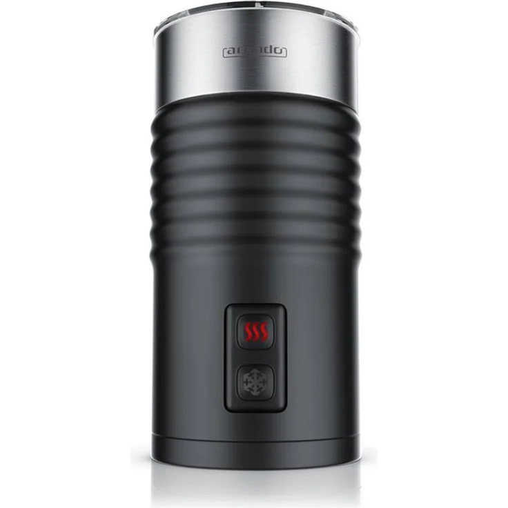 Arendo MILKLOUD Black automatischer Milchaufschäumer mit Warm- und Kaltaufschäumen, 500W, Doppelwanddesign, schwarz