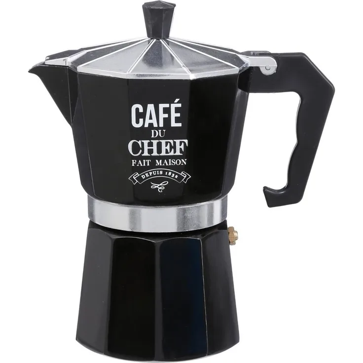Secret de Gourmet Espressokocher aus Aluminium, schwarz