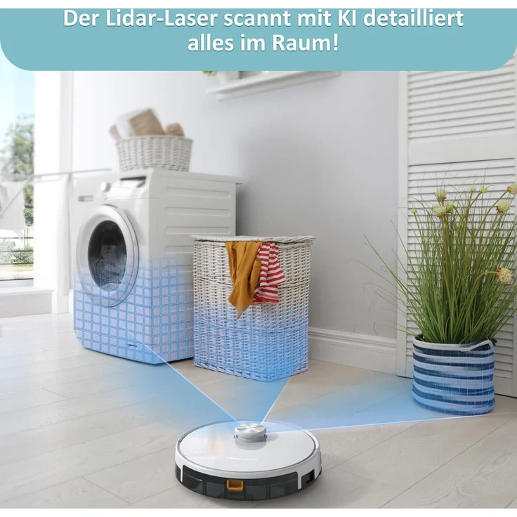 Tesvor S6 Turbo Saugroboter mit Wischfunktion, 150 min Akkuebtrieb, 4.000 Pa Saugleistung, weiß - Preisvergleich – Bild 2