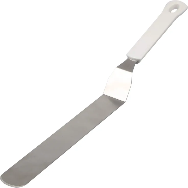 Dr. Oetker Winkelpalette groß, Streichmesser zum Dekorieren und Verzieren von Torten, Küchenhelfer mit Funktionsteil aus Edelstahl, Glasurmesser, (Farbe: weiß-silber), Menge: 1 Stück