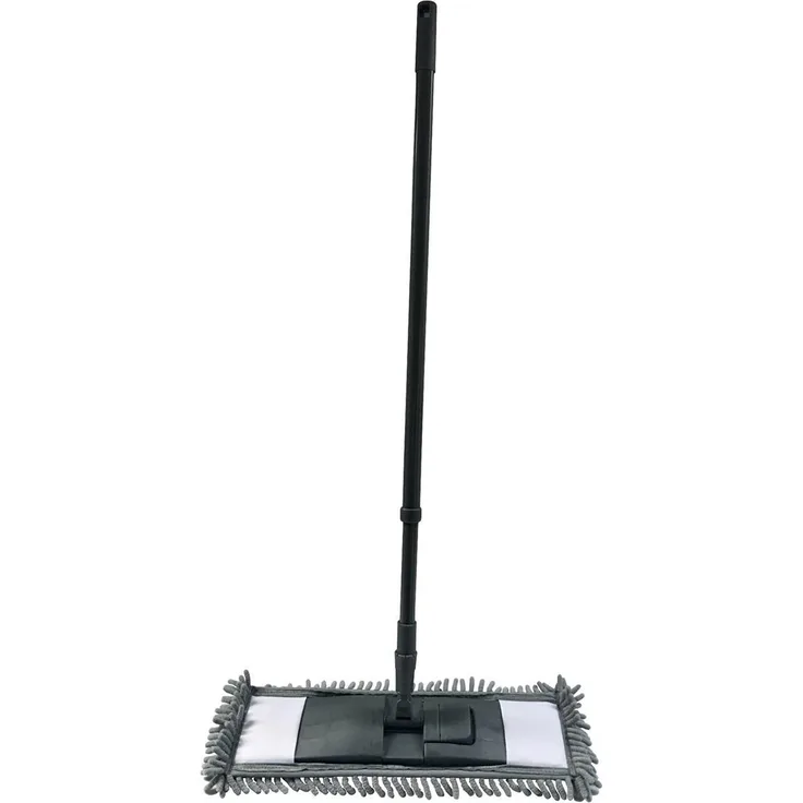 MSV Wischmop Mikrofaser Bodenreiniger Bodenwischer Reiniger Mop Teleskopstiel 68-120 cm - schwarz