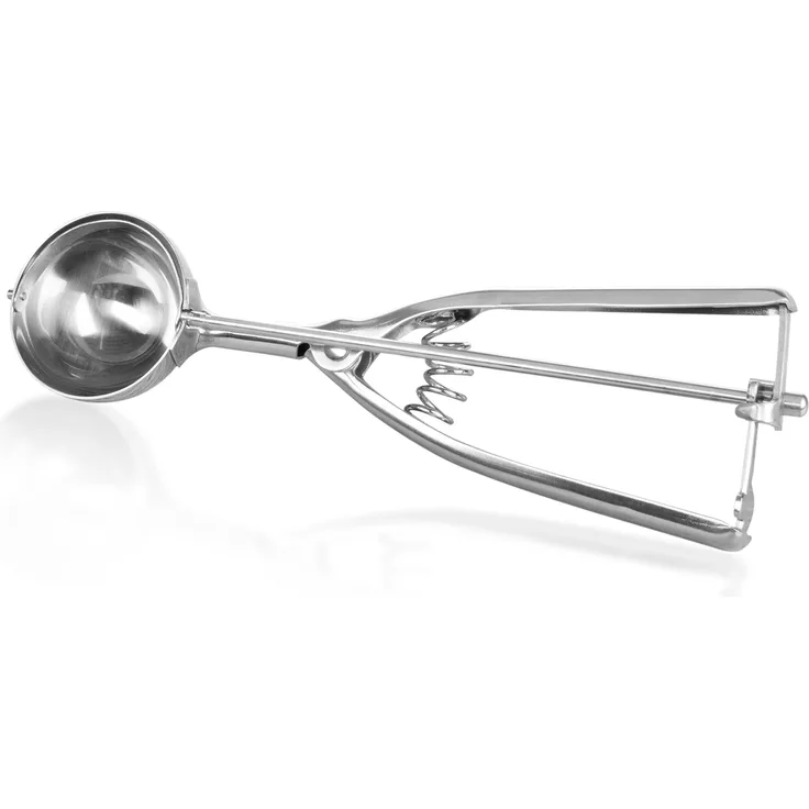 Wenco Eisportionierer-Speiseeislöffel mit Kugel-Auswurf-Funktion, Rostfreier Edelstahl, Eiskugel-Ø: 5 cm, Silber, 512671