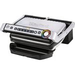 Tefal OptiGrill GC702D Kontaktgrill für ideale Grillergebnisse, 2.000 Watt, Standard-Modell, automatische Anzeige des Garzustands, 6 voreingestellte Grillprogramme 30 cm x 20 cm, schwarz, silber