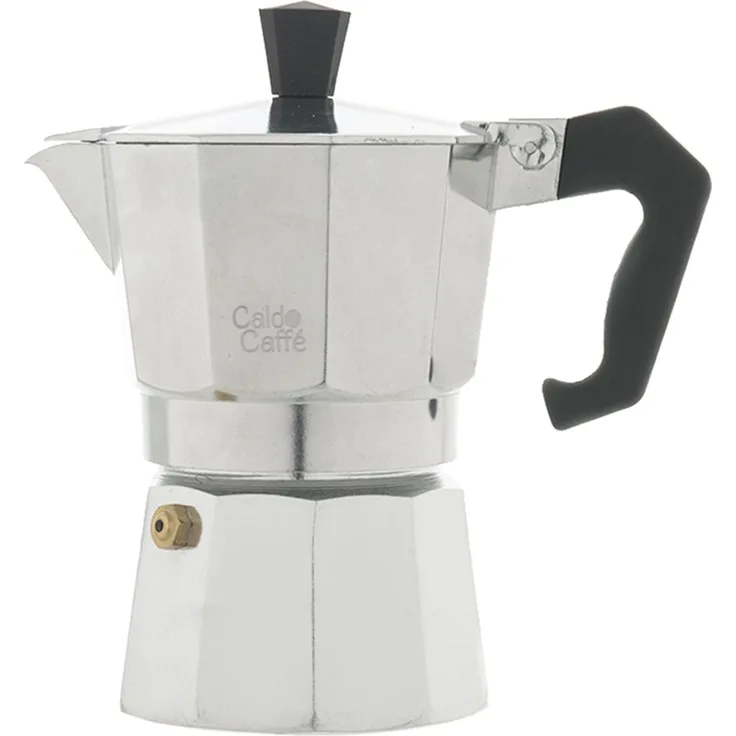 Home Caldo Caffè Espresso Kaffeemaschine 3 Tassen Aluminium Grau 15 x 8,5 x 15,5 cm