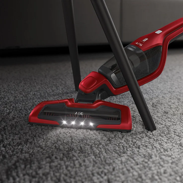 AEG Ergorapido CX7-2-45AN Handstaubsauger, 45 min Akkubetrieb, LED-Frontlicht, 180° Drehgelenk, Bürstenreinigungsfunktion, freistehend, rot – Bild 12