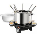 UNOLD Fondue-Elegance, Fondue-Set, Wechseltopf Edelstahl-Keramik, Zubehör, für 8 Personen, 48645