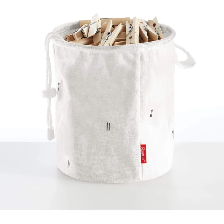 Rayen Tasche für Wäscheklammern, Canvas Edition, Polyester, naturfarben und Schwarz, 18 x 15 cm