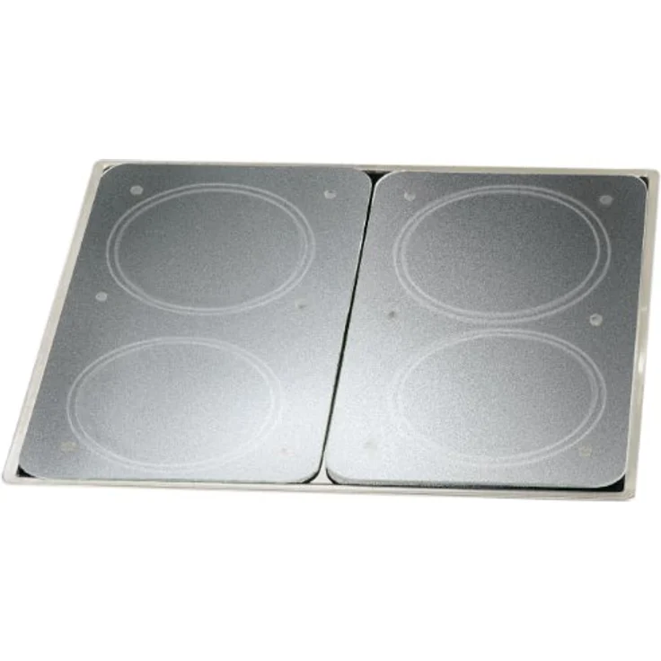 WENKO 2521200500 Herdabdeckplatte Universal mit Sicherheitsfolie - 2er Set, für alle Herdarten, Gehärtetes Glas, 30 x 1.8 - 4.5 x 52 cm, Mehrfarbig – Bild 1