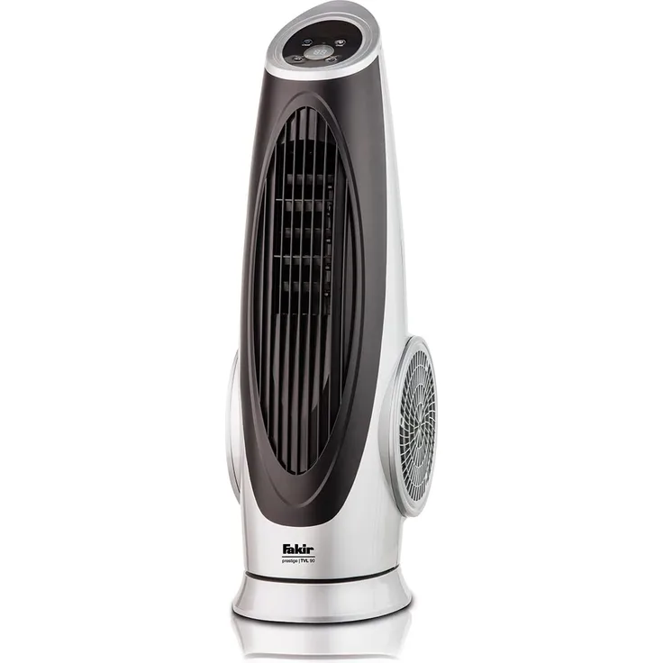 Fakir TVL 90 prestige - Turmventilator mit Fernbedienung, oszillierend, 3 Geschwindigkeitsstufen, Ventilator mit Timer, sehr leistungsstark, LED-Display – 90 Watt