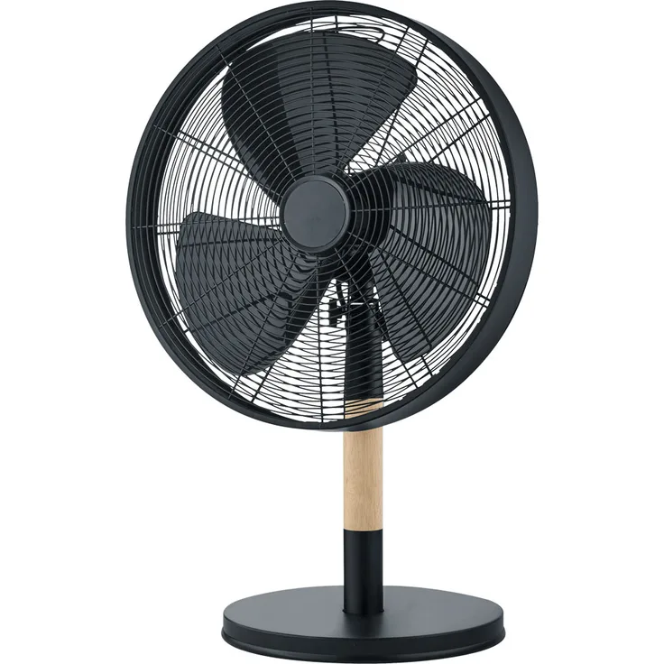 Reality Leuchten Tischventilator, 3-Stufen, Oszillierend, Holz, H 57 cm, VIKING
