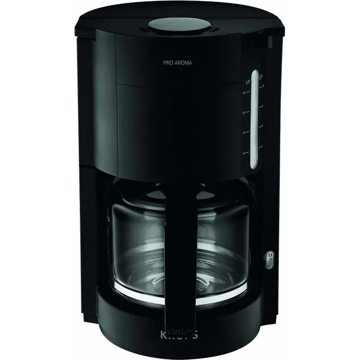 Krups F30908 Krups ProAroma Glas-Kaffeemaschine, 10 Tassen, 1.050 W im modernen Design, schwarz