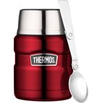 Thermos King Thermoskanne - Thermosflasche für Lebensmittel,0,47 l, Edelstahl, Rot