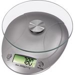 Xavax Digitale Küchenwaage, LCD-Anzeige, 3kg Tragkraft, silber