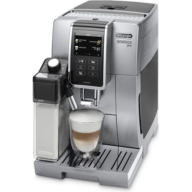 De'Longhi Dinamica Plus ECAM 370.95.S, automatische Kombi-Kaffeemaschine, 370.95.S, freie Installation, Silber, mit Milchsystem und integriertem Mahlwerk – Bild 2