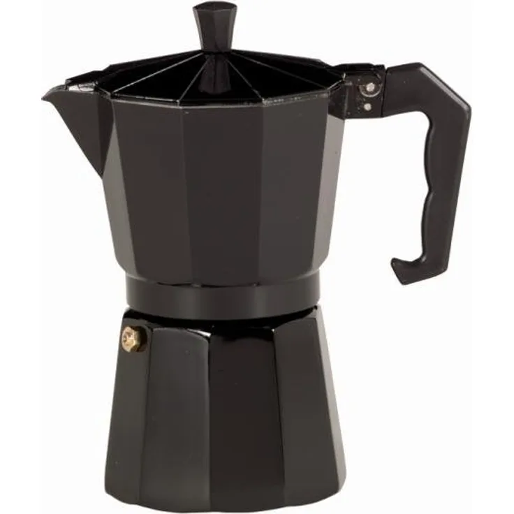 Karl Krüger 501S Espressokcher Italiano NERO Gr. 3 T, Aluminium, Schwarz