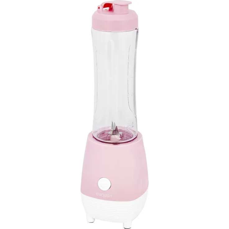 Exquisit Smoothie-Maker SM 3001 ppi | 300 Watt | Edelstahlmesser | Abnehmbarer Mixbehälter | Leichte Reinigung | Pink