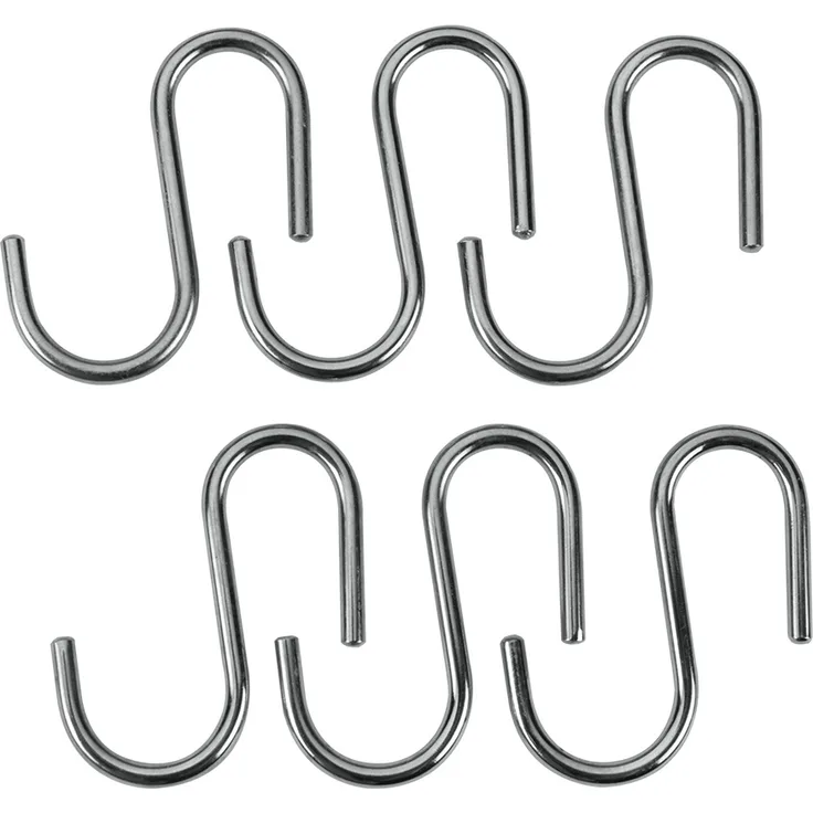 Metaltex 350342 Lonardo S-Haken 6er Set für Relingleiste / Relingsystem