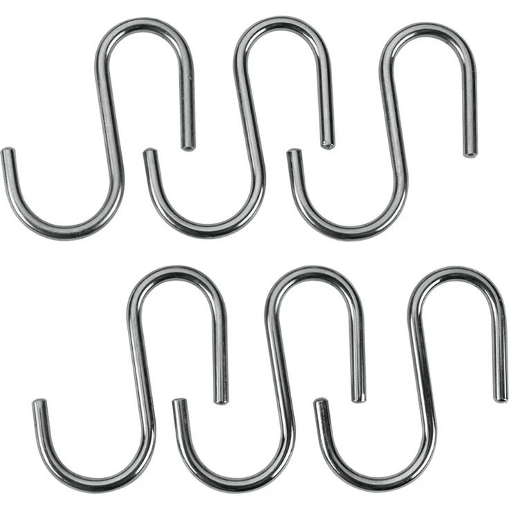 Metaltex 350342 Lonardo S-Haken 6er Set für Relingleiste / Relingsystem