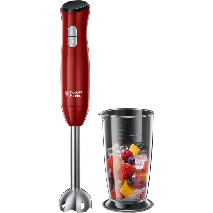 Russell Hobbs Stabmixer Desire 500W, 2 Geschwindigkeitsstufen, spülmaschinengeeigneter Mix-Messbecher 700ml, BPA-frei, Zerkleinerer, Pürierstab für Smoothie, Suppen, Joghurt, Saucen, Babynahrung 24690-56 – Bild 1