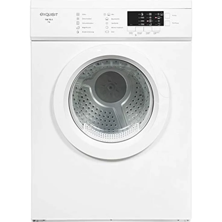 Exquisit GGV TAE 703, Ablufttrockner, G, Fassungsvermögen 7 kg, Standgerät, Breite 59,5 cm, Startzeitvorwahl, Wäschetrockner mit Automatik – Bild 1