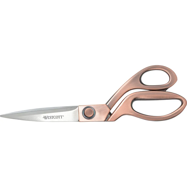 Westcott E-16459 00 Vintage Schere, 9 cm Edelstahlklingen, Griff in Kupferoptik, 20,4 cm