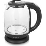 Emerio WK-119255 Glas Wasserkocher mit Temperaturwahl (60°C-70°C-80°C-90°C-100°C), BPA-frei, Trockengehschutz, Auto-Off, 2200 Watt, Edelstahl, 1.7 liters