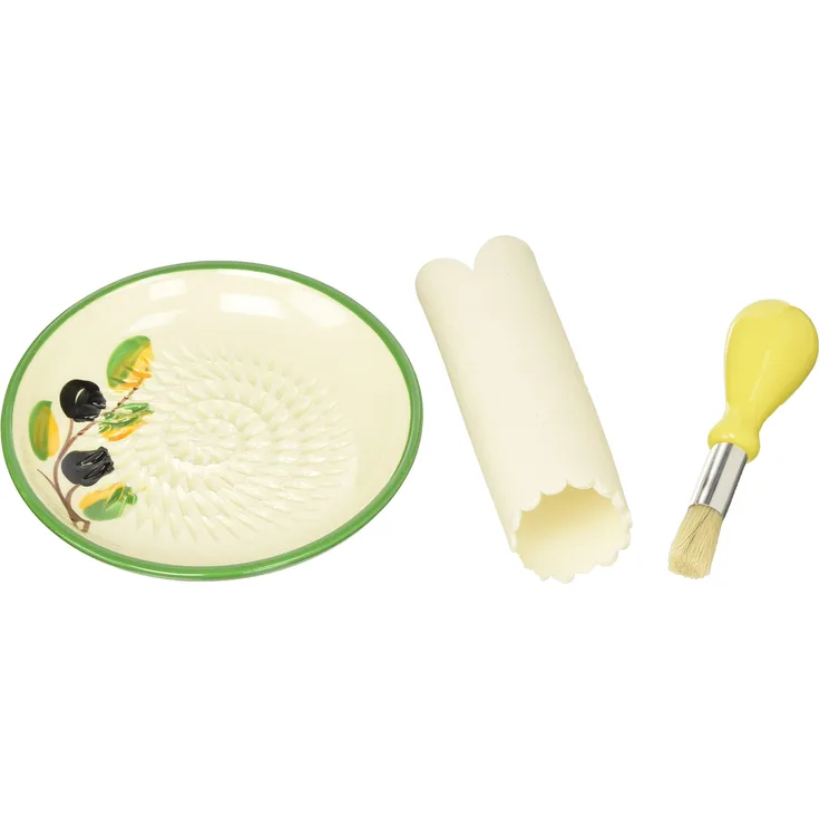 JOSKO Produkte Aroma Reibeteller Set, Keramik, Gelb, 12.8 cm, 3-Einheiten