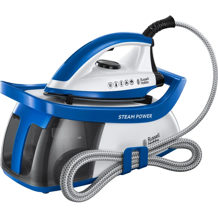 Russell Hobbs 24430-56 Steam Power Dampfbügelstation (2600 W, 4,5 Bar Dampfdruck, herausnehmbarer 1,3 l Wassertank) blau-weiß – Bild 1
