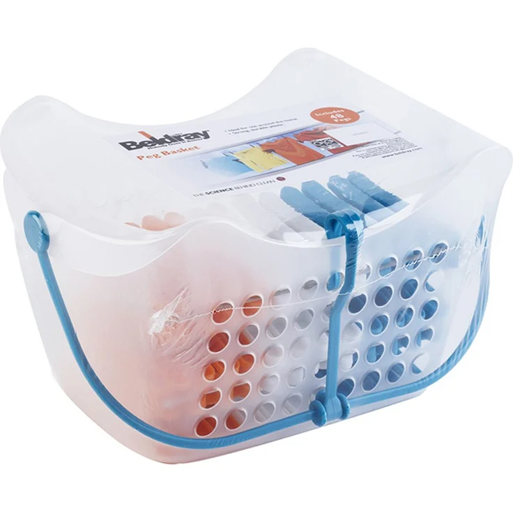 Beldray LA028297TQEU LA028297TQ Ultra-Grip Wäscheklammern im Korb, 48er-Pack, Plastik, Türkis, Einheitsgröße