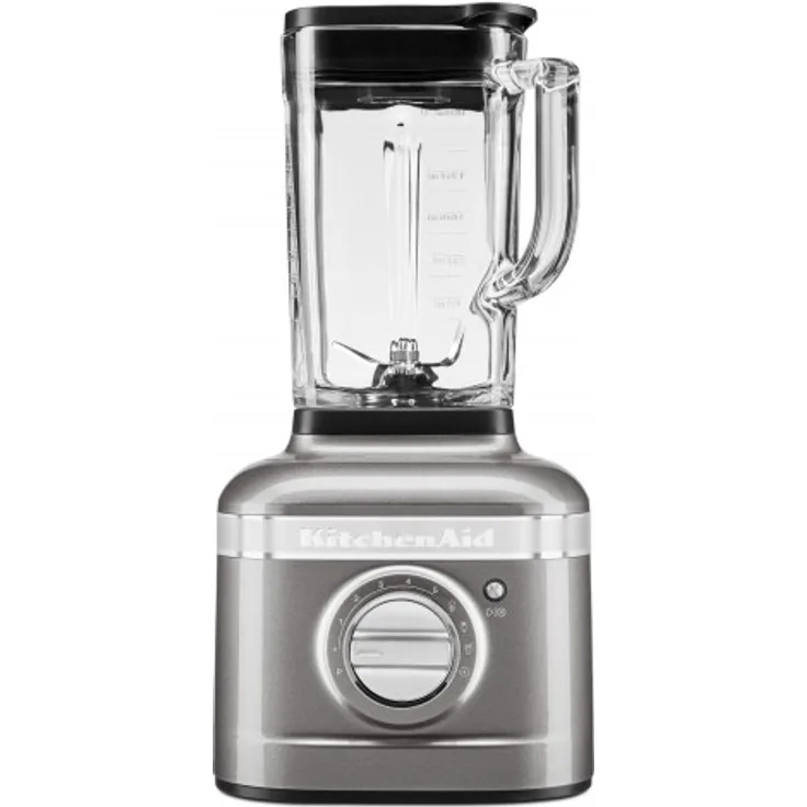KitchenAid Artisan 5KSB4026EMS Standmixer mit IntelliSpeed, 1200W, 1,4L Glasbehälte, Medaillon Silber, Serie: 5KSB4026