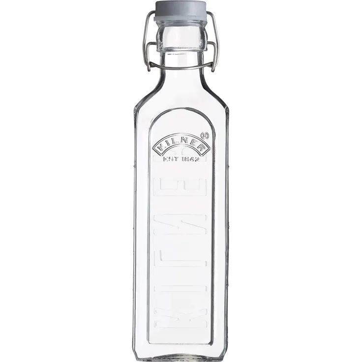 Kilner Glasflasche mit Bügelverschluß, eckig, 600 ml Einmachglas, Glas, Transparent