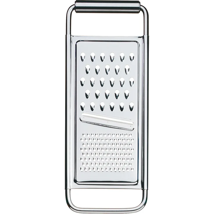 WMF Gourmet Küchenreibe Edelstahl, 21 x 12 cm, 3in1, Reibe und Hobel, Cromargan Edelstahl, 3 Reibeflächen, ideal als Kartoffelreibe, Gurkenhobel