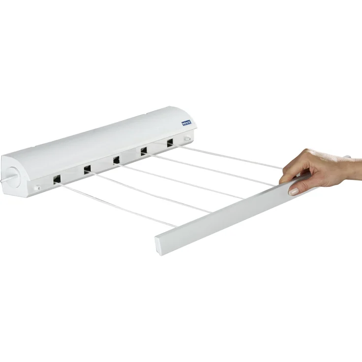 Wenko Wand-Wäscheleinen - ausziehbar, 47,5 x 7 x 7 cm, weiß – Bild 1