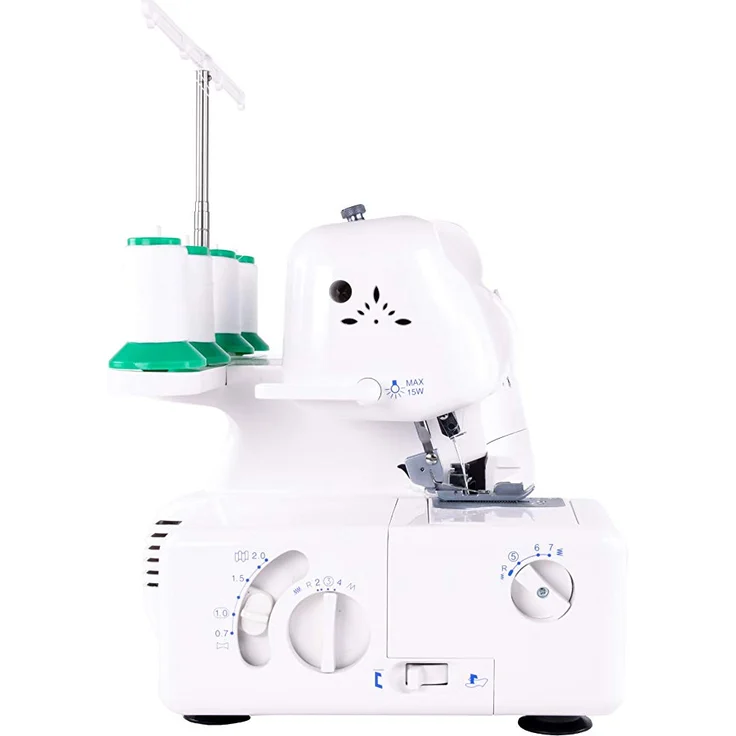 Gritzner 788 Overlock-Nähmaschine 15 Nähprogramme Automatische Fadenspannung Differentialtransport Fußanlasser Overlock-Nähmaschine, weiß – Bild 2
