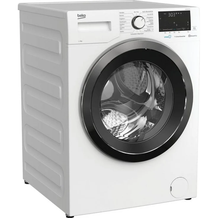 Beko WYA81643LE1, Frontlader-Waschmaschine, C, Fassungsvermögen 8 kg, Standgerät, Wollprogramm, Überlaufschutz – Bild 5